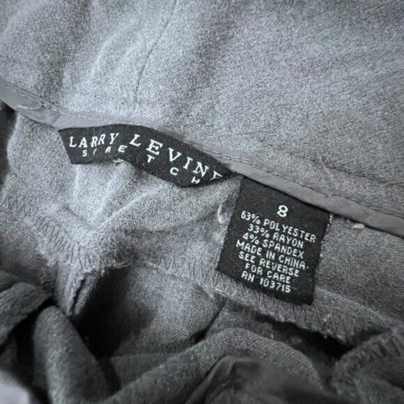 Larry Levine Cropped Dress Pants Women Size 8 Grey Pleated Stretch Rayon Trouser - Picture 5 of 10